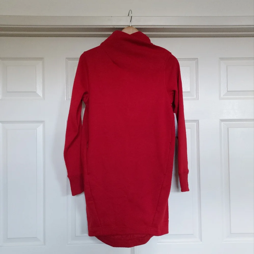 NWT Athleta Cozy Karma mock neck dress in fireengine red! XS - Picture 9 of 13